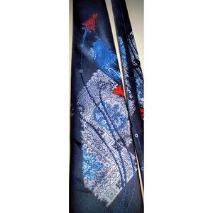 Cappucino Men's Necktie Blue and Red Polyester VTG 58 inches long
